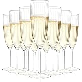 GENERALCARE 36-Pack Clear Plastic Champagne Flutes, 6 oz - Shatterproof Reusable Pre-assembled Wine Glasses for Weddings, Parties, Birthdays, and Mimosas