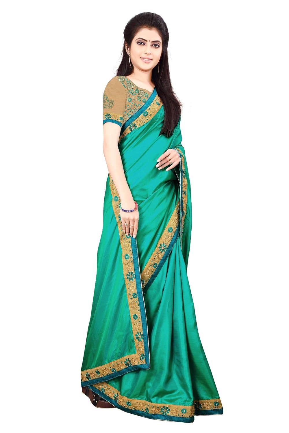 om sai latest creation silk saree with blouse piece