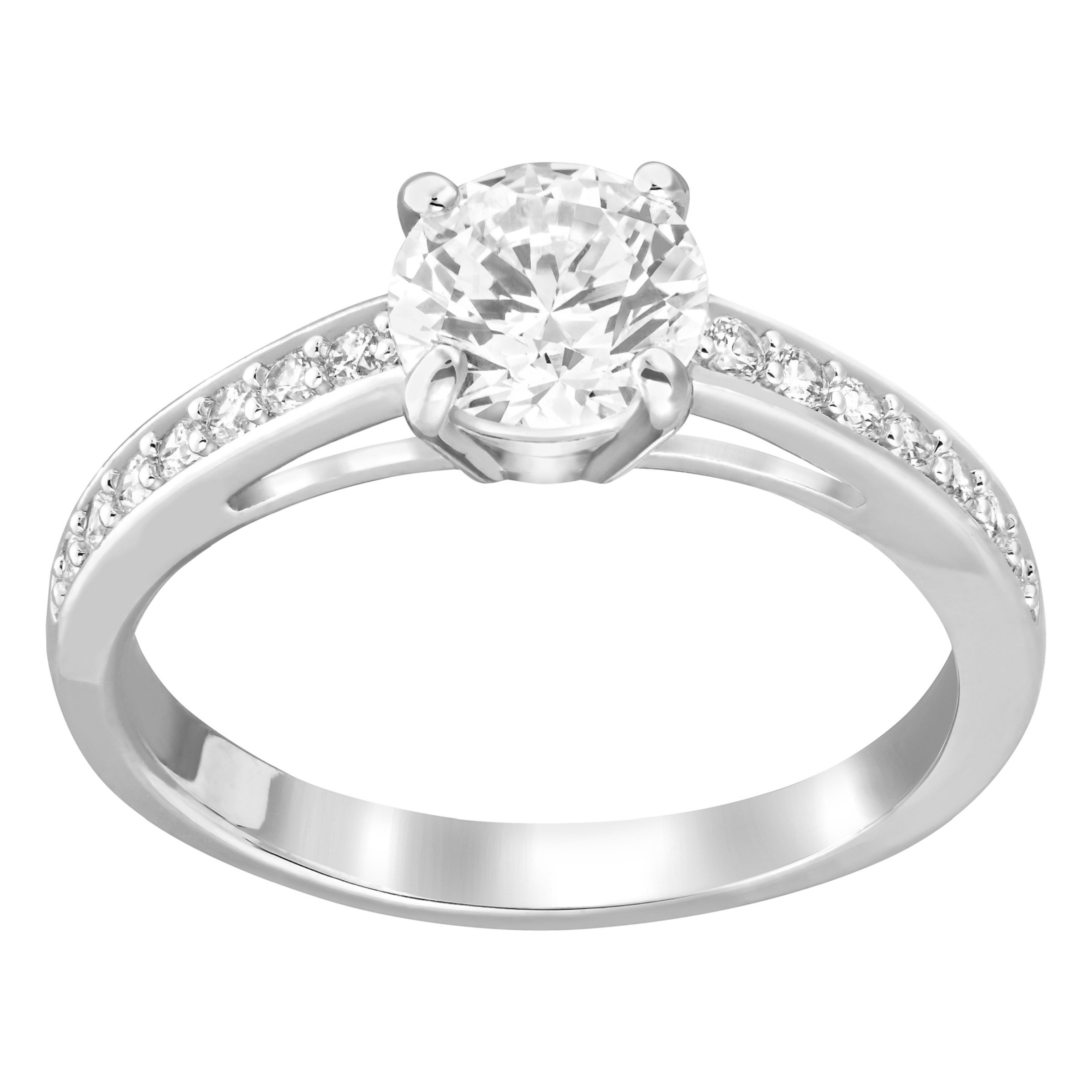 Attract Round Ring White Rhodium Plated Buy Online In Antigua And Barbuda At Antigua Desertcart Com Productid