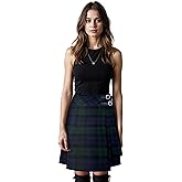 Kilt Emporium Scottish Kilts for Women Billie Skirt 20" Knee Length Satin Lined Leather Buckled Straps - 16oz Premium Fabric