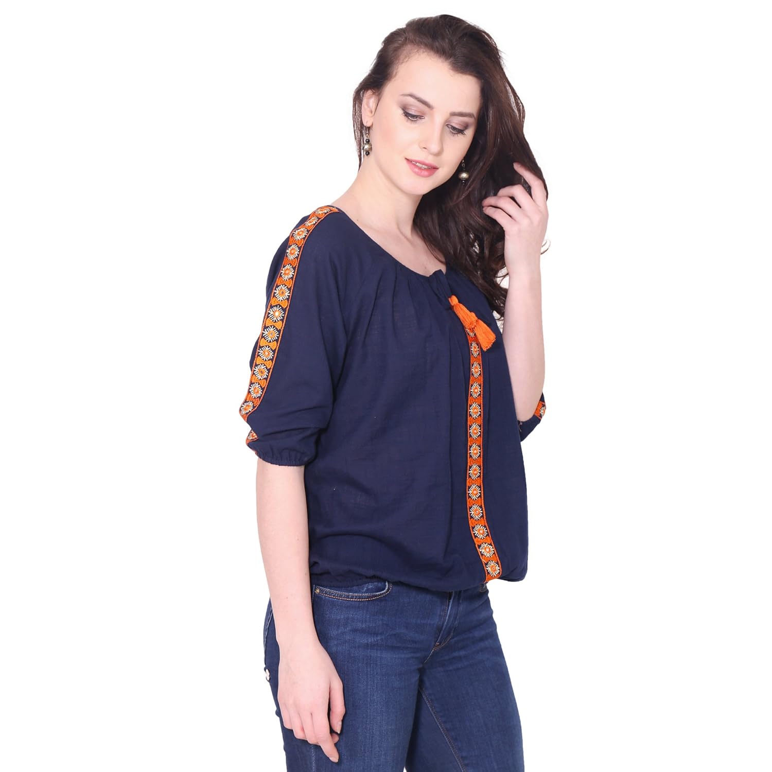 aania beautiful embroidered exclusive casual cotton women's top