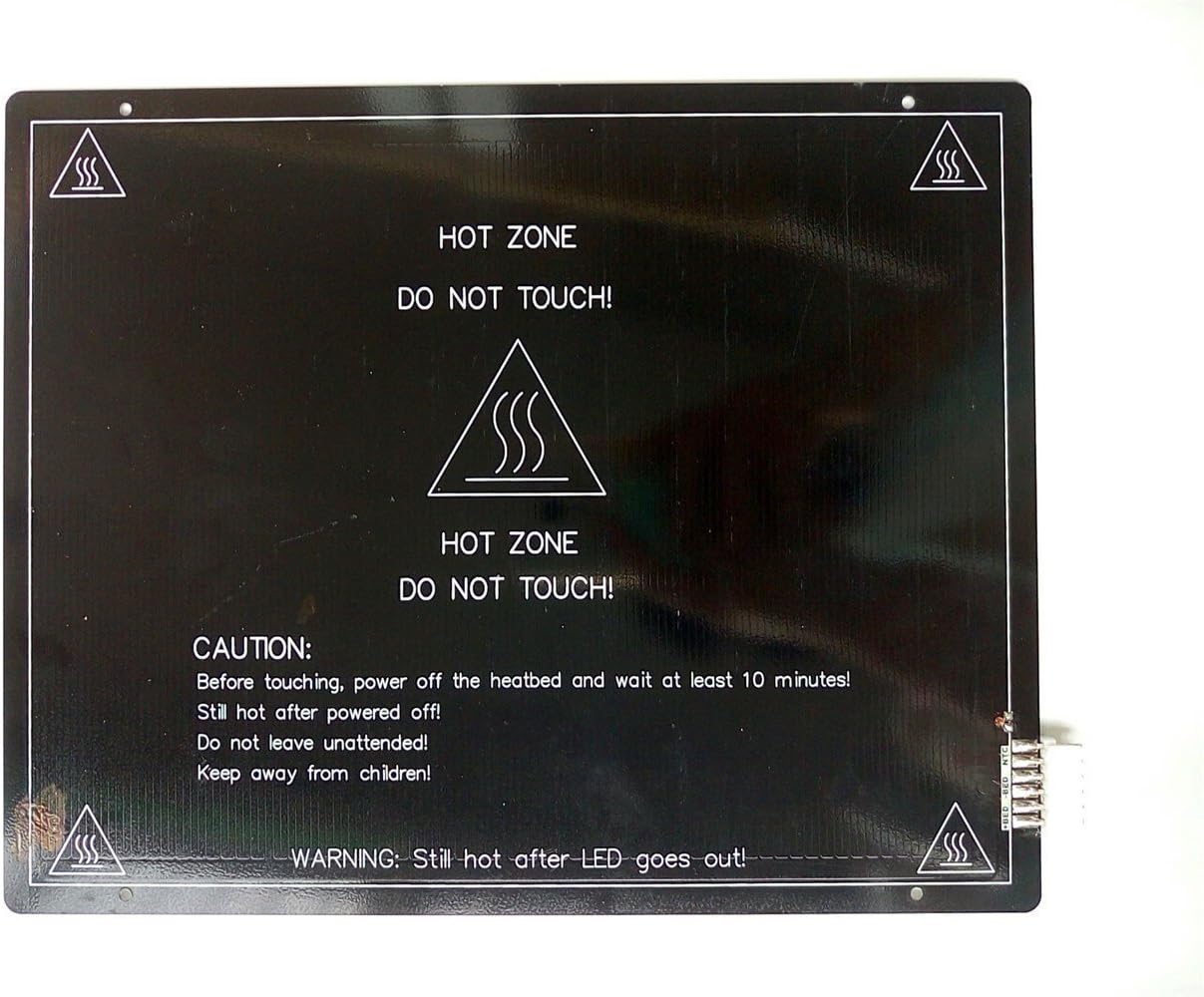 HICTOP 3D Printer 3MM 12V Heated Bed Platform MK3 Aluminum Hot Bed PCB for Reprap Prusa i3 200W + Wiring