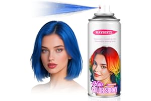 WAYBESTY Temporary Hair Color Spray For Kids Women Men, Temporary Hair Dye Washable Hair Color Wax Non-Sticky For Cosplay Party DIY, Christmas Party, Halloween Crazy Hair Day(Blue, 4.06 oz)