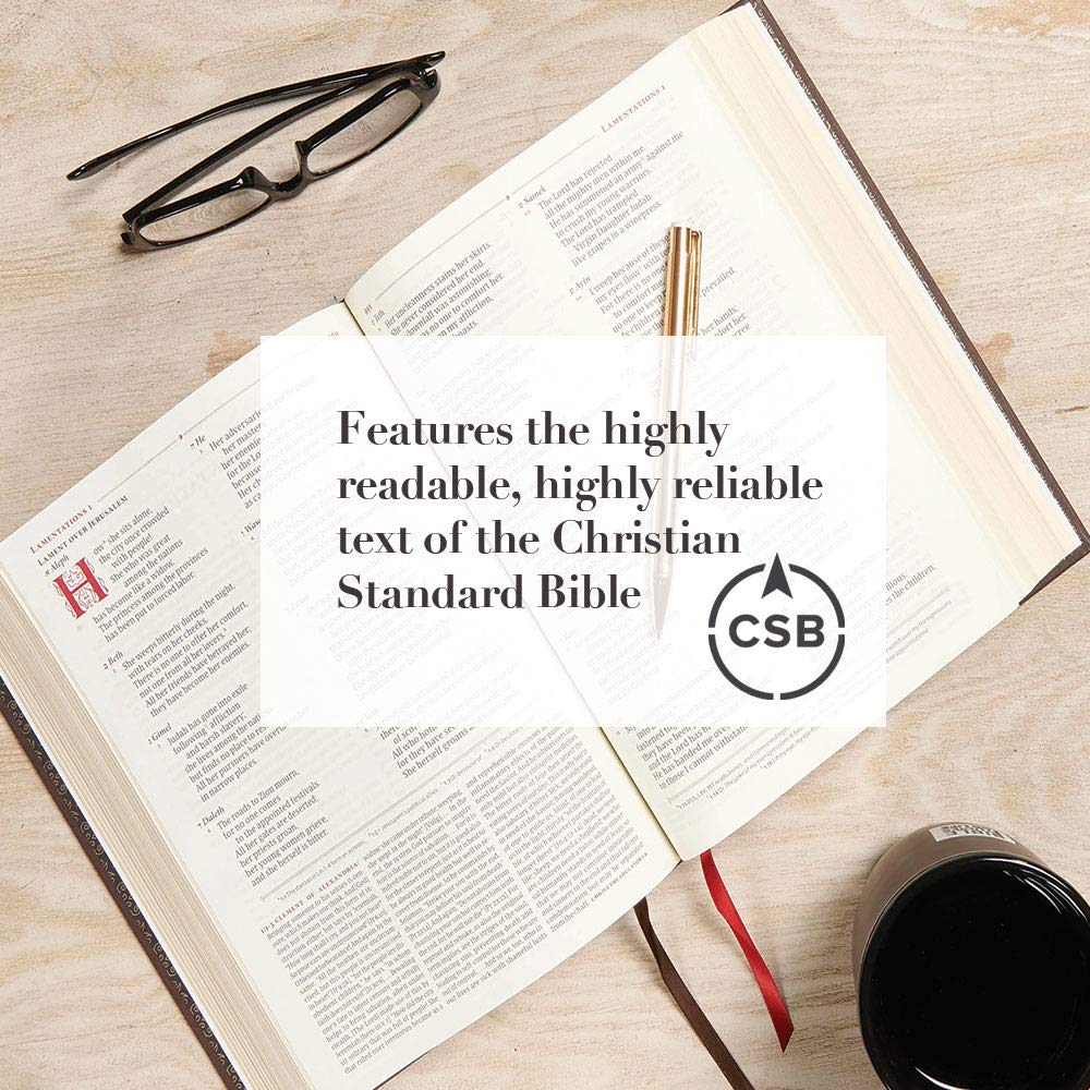 CSB Ancient Faith Study Bible, Brown Cloth Over Board, Black Letter, Church Fathers, Study Notes & Commentary, Articles, Profiles, Easy-to-Read Bible Serif Type