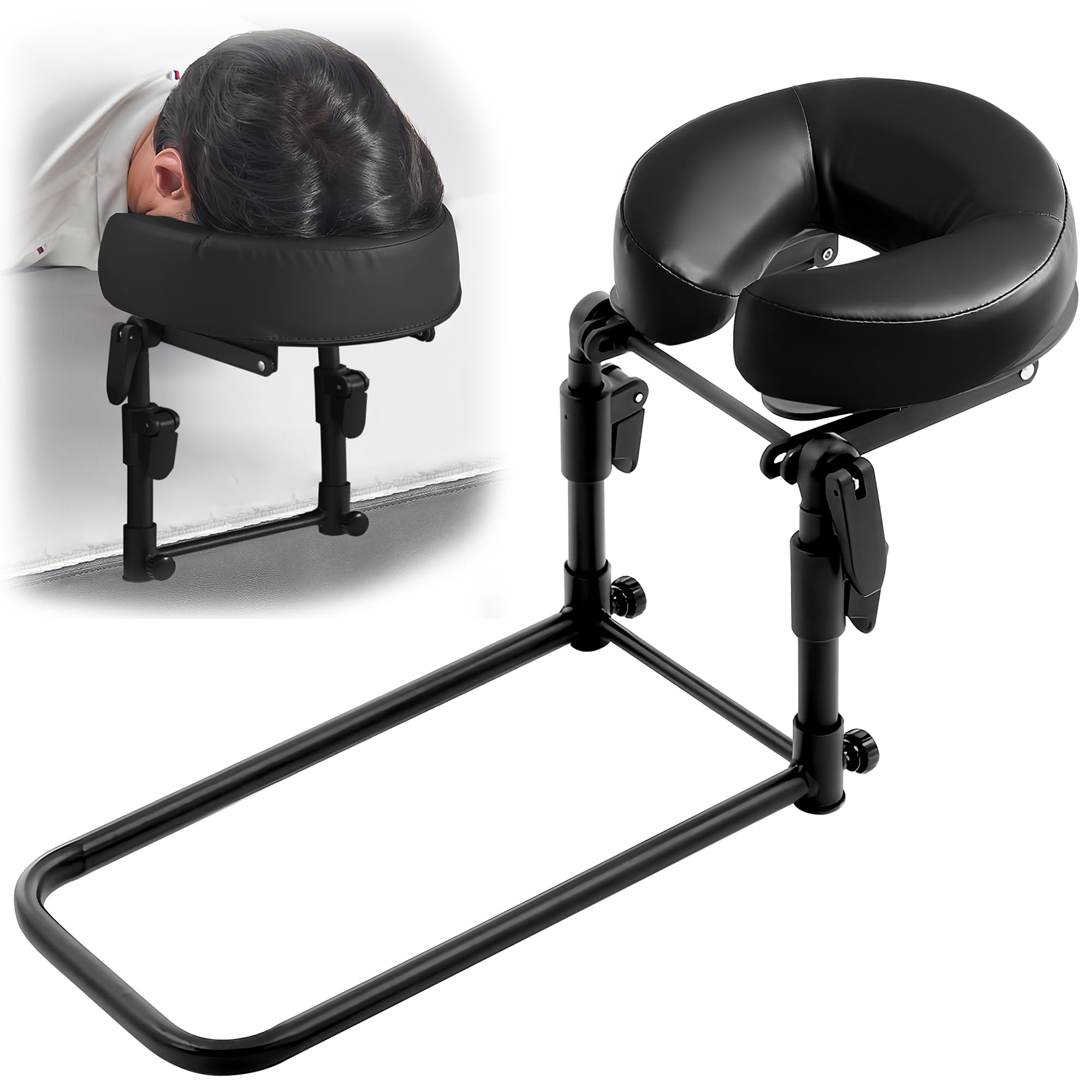 Photo 1 of OIHYA Massage Headrest for Bed, Portable Massage Face Cradle for Bed, Massage Table Kit with Adjustable Height 5.5'' to 17'' for Home, Salon