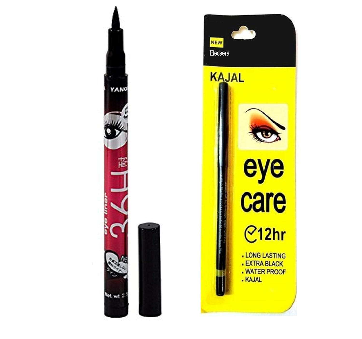 Buy Elecsera ADS Eye Care Kajal Pencil 12 Hour Extra Black Long Lasting Water Proof Kajal with