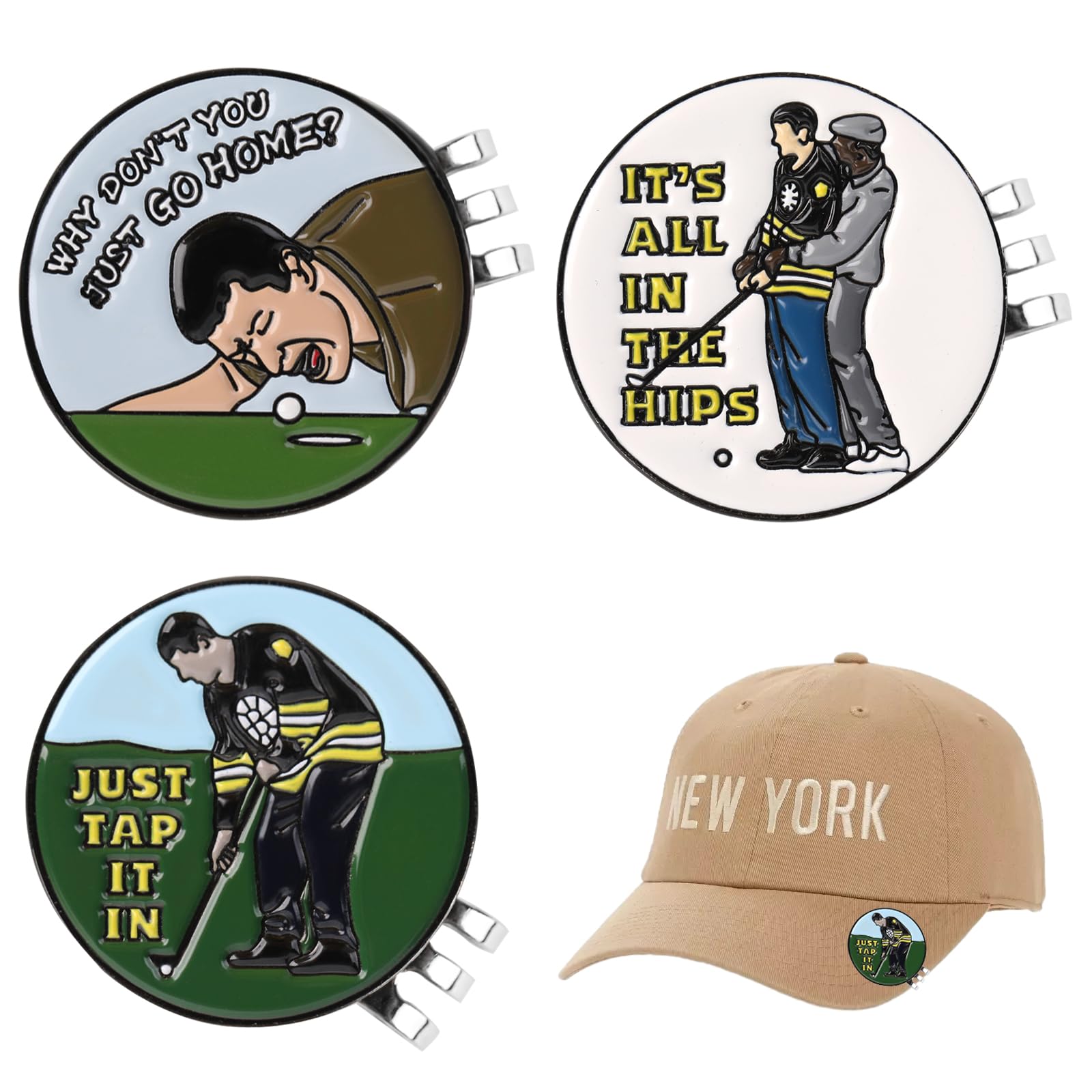 CooAooRoo 3 Pack Golf Ball Markers Golf Hat Clips Golf Magnetic Hat Clips Fun Golf Accessories Ball Markers for Golf Men Women Gloves Hat Bags Hat Belt Pocket