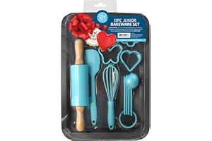 R&M International 2246 Junior 12-Piece Bakeware Set, Includes Pan, Rolling Pin, Tools and Cookie Cutters