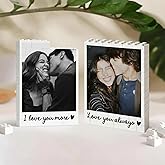 NAZENTI Custom Couple Photo Building Blocks gifts for Him Her, Puzzle Building Blocks Gifts for Valentines Birthday, Couple Gift, Custom Home Decor with Photo for Couples, Puzzle Gift For Husband