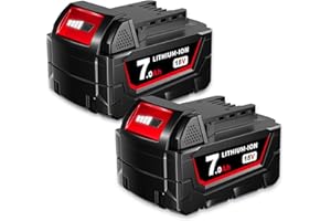 GROWFEAT 2 Pack 7.0Ah M -18 Lithium-ion Replacement for Milwaukee Battery Compatible with Milwaukee M-18 Battery 48-11-1812 48-11-1850 48-11-1852 48-11-1862 for Cordless Power Tools Battery