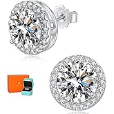 HYLYLEED 1-6CT Moissanite Stud Earrings for Women Men Hypoallergenic Sterling Silver D Color VVS Clarity Lab-Grown Diamond GRA Certified Gift Ready Box