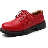 XMM Oxford Shoes for Women Lace up Flats Women's Oxfords Saddle Non-Slip Work Office Comfortable Dress Business Casual Dressy Shoes