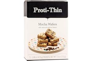 Proti-Thin High Protein Mocha Wafer Squares, 15g Protein, Low Calorie, Low Carb, Low Sugar, Aspartame Free, Diet Wafer Bars, Healthy Snack, 2 Wafers per Serving, 5 Count Box