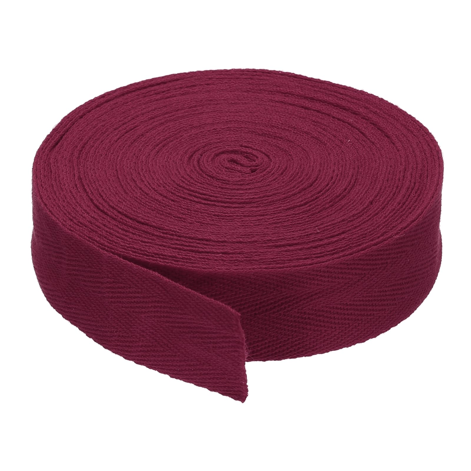 PATIKIL 1.2"/3cm Cotton Twill Tape 10 Yards Cotton Ribbon Bias Binding Tape Herringbone Webbing Trim for Sewing Gift Wrapping Craft DIY Dark Red