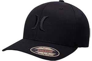 Hurley Mens Cap - One and Only Black Trucker Flexfit Hat Baseball Cap for Men