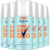 Degree Whole Body Deo Spray, Fresh Citrus 6-Pack – Aluminum-Free Deodorant for Women, Travel-Size, 72H Odor Control, 1.1 Oz Ea