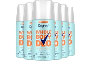 Degree Whole Body Deo Spray, Fresh Citrus 6-Pack – Aluminum-Free Deodorant for Women, Travel-Size, 72H Odor Control, 1.1 Oz Ea