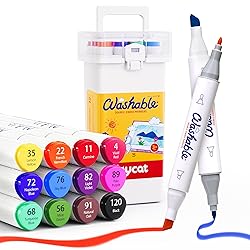 JoyCat Water Based 12 Colors Dual Tip Markers for