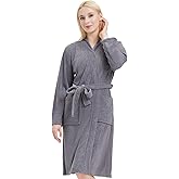 MiYODOS Women's Robe Lightweight Terry Cloth Kimono Robes Knee Length Bathrobe