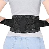 Breathable Back Brace for Lower Back Pain Relief – Lightweight Mesh Lumbar Support Belt with Dual Adjustable Straps, Thin Under-Clothes Back Support for Everyday Work & Housework for Men & Women