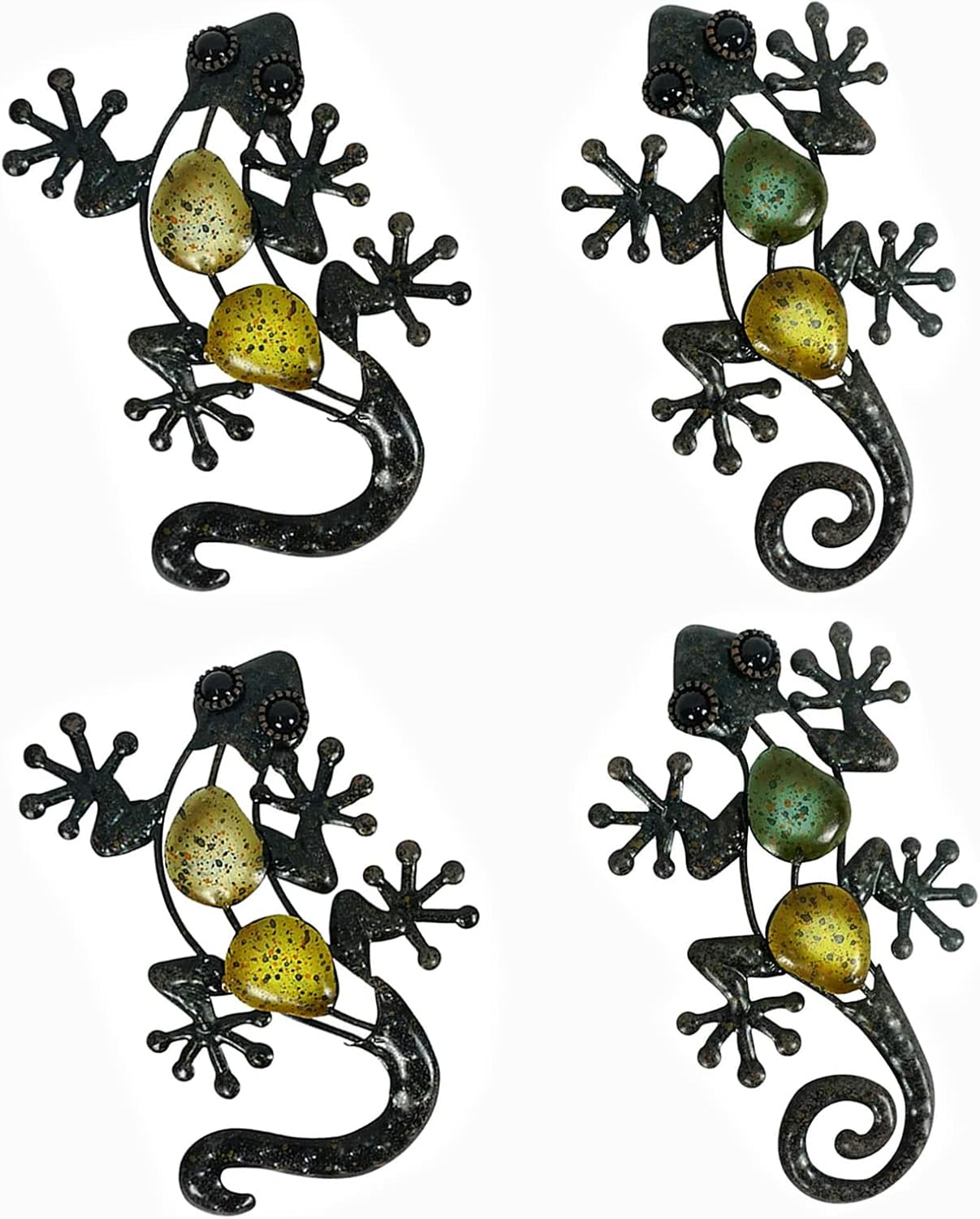 Plaques & Wall Art - LIFFY Metal Lizards Outdoor Decor - Metal Gecko Wall Decor - Garden Lizard Wall Art - Garden Gecko Yard Art for Patio Fence or Indoor(6inch, Set of 4)