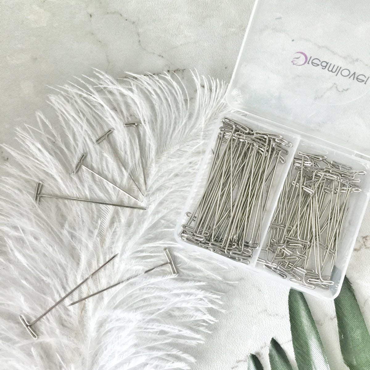 Dreamlover Straight Sewing Pins, T Pins for Mannequin Wig Head, 100 Pieces