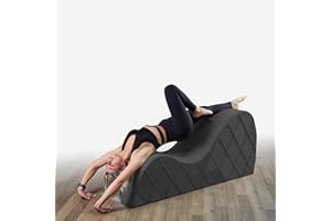 BEDIA Curved Chaise Lounge Chair for Yoga, Stretching, Relaxation and More, Soft Dark Grey