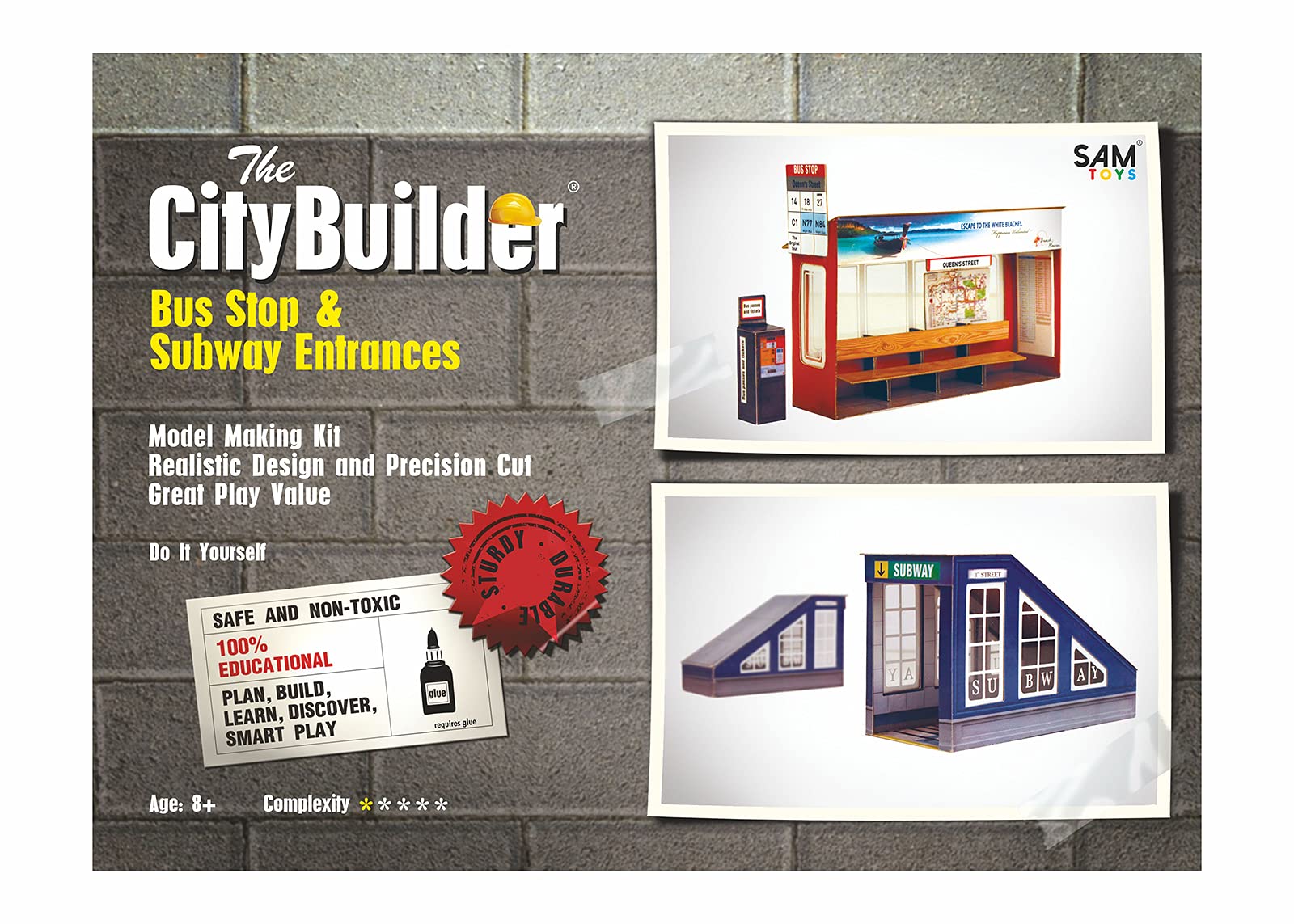 O gauge (7mm) 1:43 scale Model Railway Building BUS STOP & SUBWAY ENTRANCES Kit CityBuilder