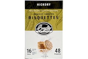 Bradley Smoker Bisquettes BTHC48 For Grilling and BBQ, Hickory, 48 Pack