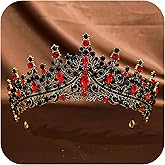 Crystal Tiaras Crown for Women Birthday Weeding Halloween Dark Cosplay Costume Party Gothic Evil Vampire Tiara