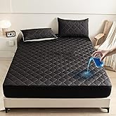 PAJEO Waterproof Twin Mattress Protector, 18" Deep Pocket Mattress Topper - Lab Tested Leakproof, Oeko-TEX Certified, Breathable & Noiseless, Machine Washable,Fitted Twin Sheets Only (Black)