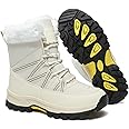 Womens Snow Boots Warm Fur Lined Winter Boots Anti Slip Ankle Boots Mid Calf Snowboots Waterproof and Cold-Resistant Outdoor Walking Shoes for Women Ladies Girls