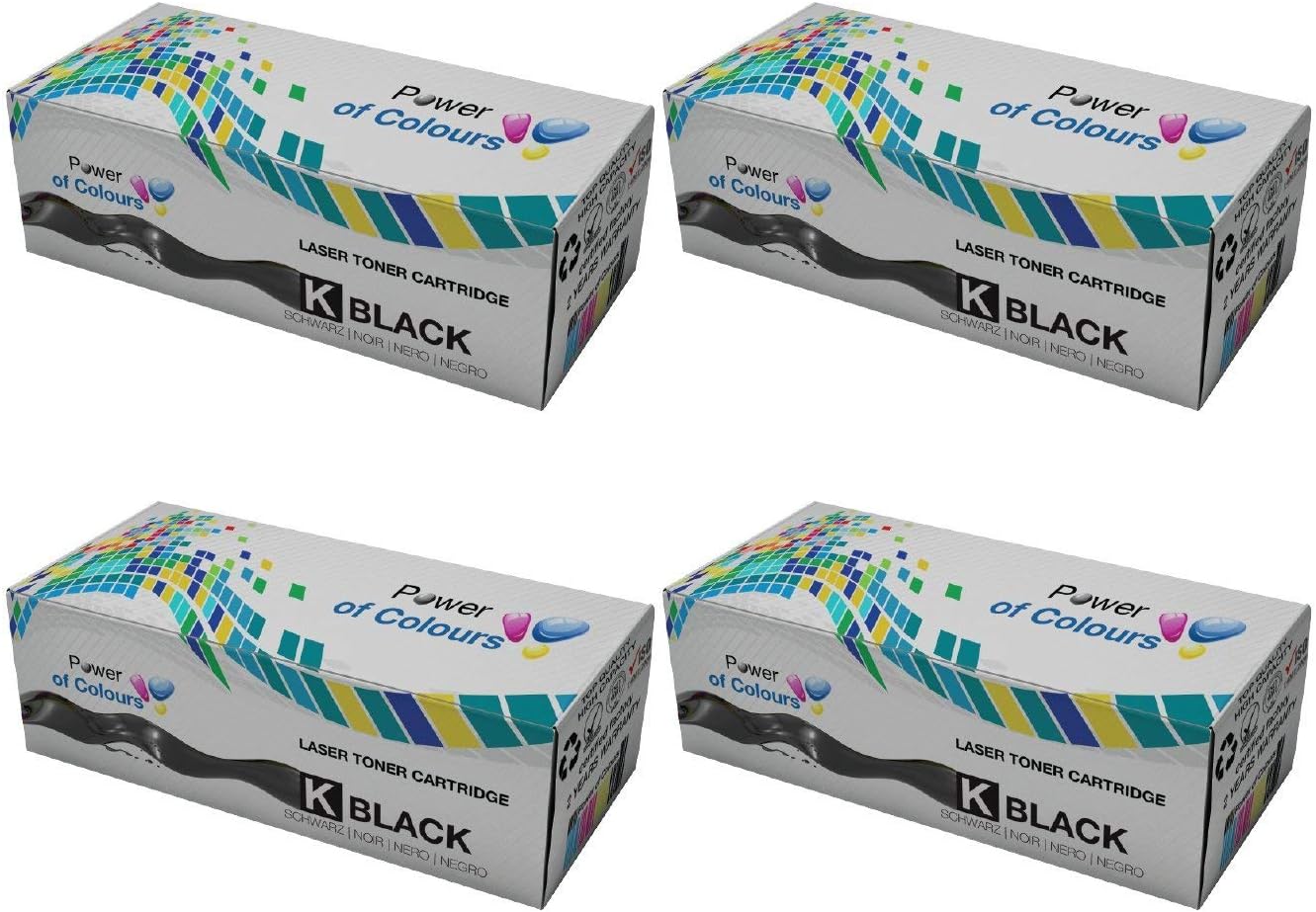 4x BLACK Toner Cartridges Replacement for OKI 44973536 (2,200 Pages) - MC342w, MC342dnw, MC342dn, MC332dn, C321dn, C321, C301dn, C301