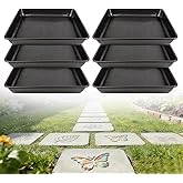 6 Pcs Stepping Stone Mold - Square Plastic Paver Molds for Concrete, 12 * 12 in/ 1.73 in Depth Black Cement Tray, Reusable DIY Form for Paving Garden Path, Walkway, Patio/None Cement