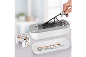 KEYSKY Jewelry Ultrasonic Cleaner for Gold Silver Ring Earring All Jewelry, Small Sonic Cleanser Machine for Eyeglass Watch Coin Retainer at-Home or Travel Use(300ML)