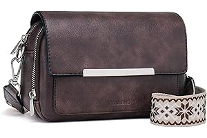 Roulens Crossbody Bags for Women Small Crossbody Wallet Purses with Card Slots Leather Shoulder Handbags Travel/Daily Use