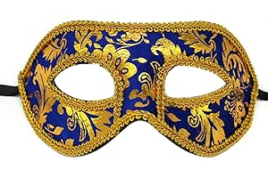 AZYOUNG Mens Black White Blue Colored Half Face Masquerade Party Mask