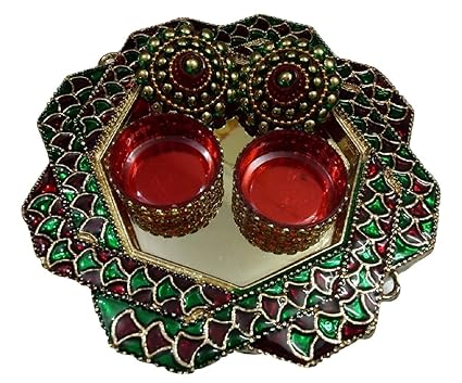 Haldi Kumkum Holder/Rakhi Platter/Pooja thali