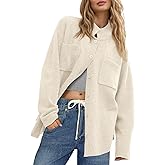 Saodimallsu Womens Collared Cardigans Button Down Fall Sweater Jackets Oversized Casual Long Sleeve Knit Shirts