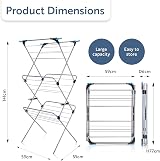 Minky 3 Tier Clothes Airer Folding Corners Silver view 8