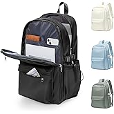 Lendolk Black School Backpack for Teen Girls Lightweight College Backpack Women Travel Backpacks Waterproof High School Bookbag for Men Classic Casual Daypacks