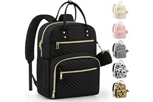 Pritent Diaper Bag Backpack,Baby Essentials Diapers Bag with Pacifier Case,Multipurpose Stylish Large Capacity Travel Backpack for Baby Girl/Boy(M-Black)