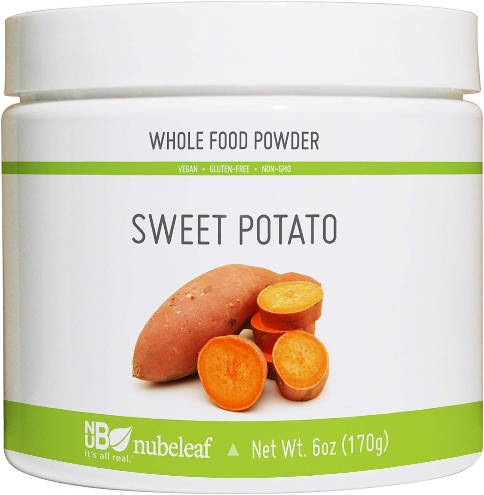 Nubeleaf Sweet Potato Powder - Non-GMO, Gluten-Free, Raw, Vegan Source of Fiber, Essential Vitamins% Minerals - Single-Ingredient Nutrient Rich Superfood for Cooking, Baking, Smoothies