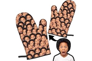 Custom Oven Mitts Personalized Oven Mitts with Your Face Baking Gifts for Women for Kitchen Cooking BBQ Grillin-Style1, 2 Ove