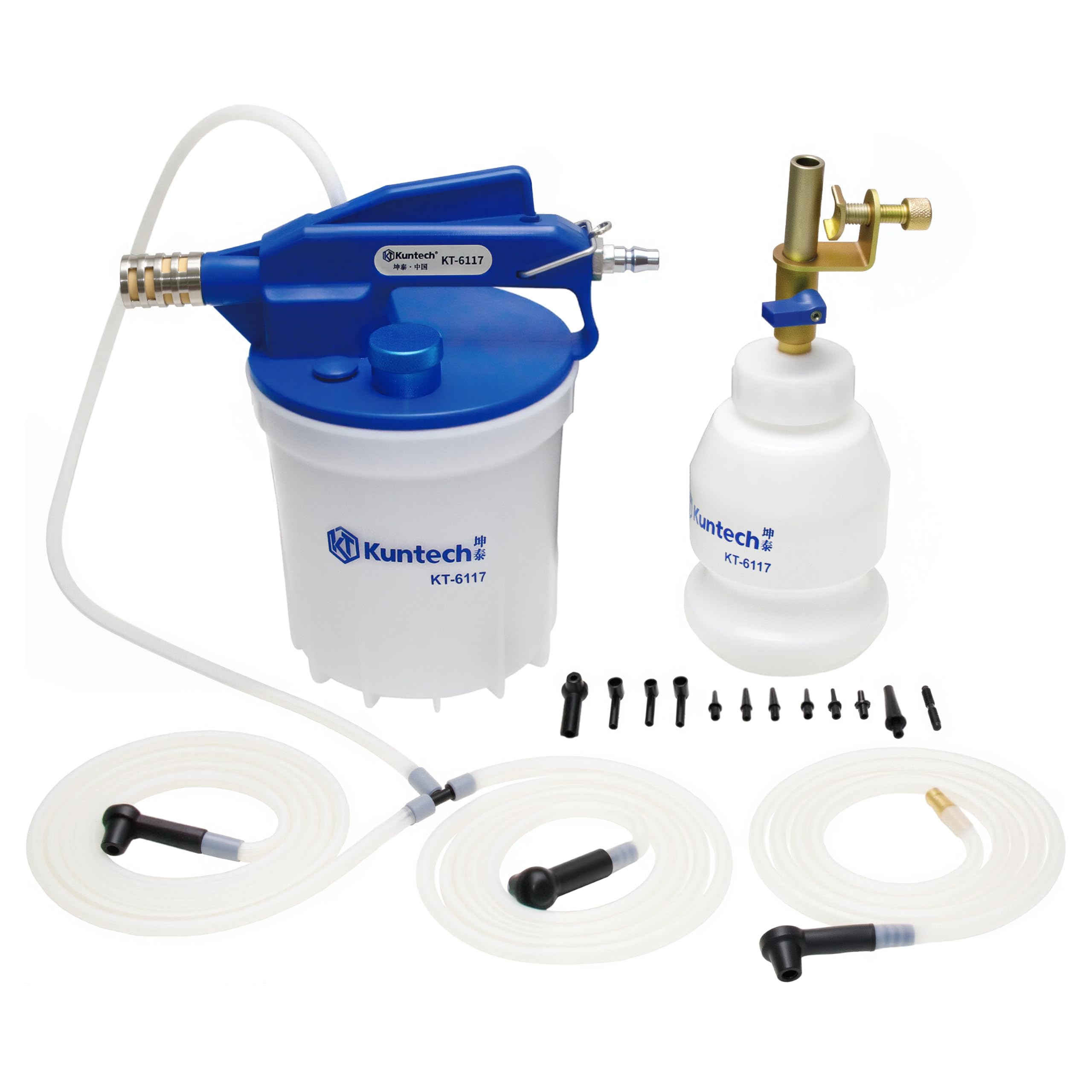 Photo 1 of Kuntech Vacuum Brake Bleeder Kit with 2L Brake Fluid Extractor and 1L Refilling Bottle, One Person Pneumatic Vacuum Bleeder Tools, Air Pressure Brake Bleeder Tools for Auto Car Truck