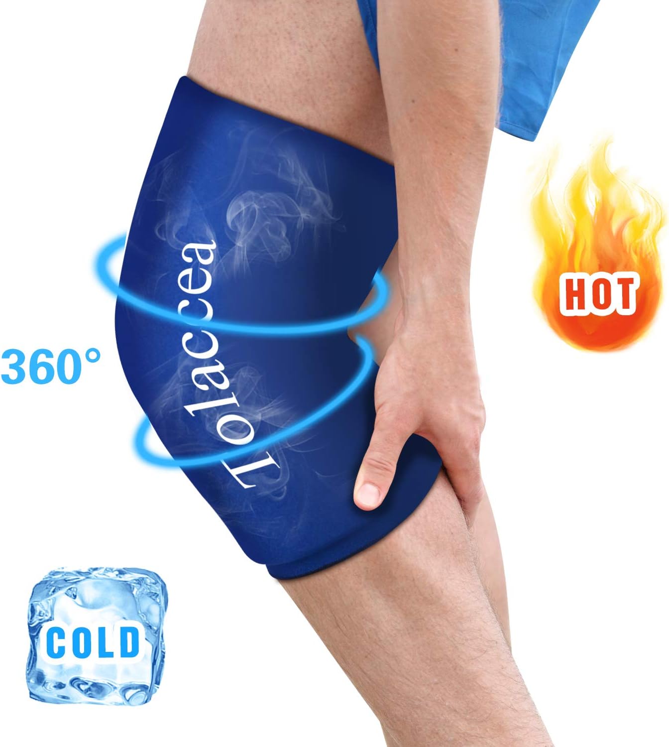 Tolaccea Hot & Cold Therapy Flexible Ice Packs Cold Therapy Compression Sleeve Reusable Gel Pack for Injury Cold Wrap for Knee Calf Ankle Elbow: Sports & Outdoors