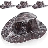 4 PCS Cowboy Hat Rain Cover, Clear Plastic Cowboy Hat Cover for Dust Waterproof Storage, Hats Protector for Storage