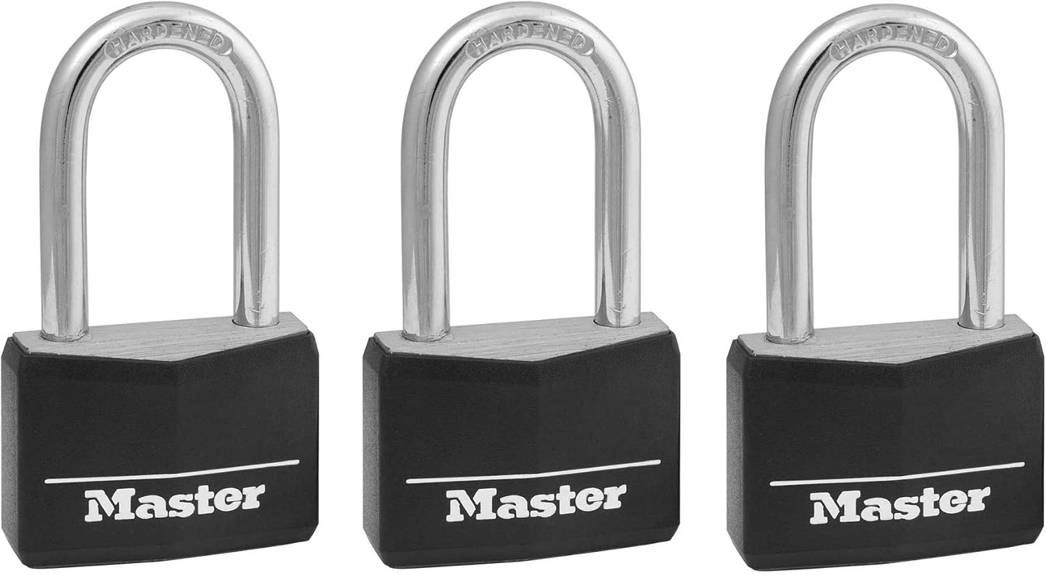 Master Lock Padlock, Covered Aluminum Lock, 1-9/16 in. Wide, Black, 141DLF - - 
