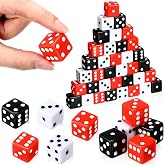 Seenelling 36 Piece 19mm Casino Theme Party Dice Sets, Casino Color | Acrylic Large D6 Opaque Dice Bulk, Colorful Six-sided Dice, Board Games Accessories, Birthday Theme Party Supply