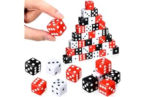 Seenelling 36 Piece 19mm Casino Theme Party Dice Sets Acrylic Large D6 Opaque Dice Bulk for Board Games Birthday Theme Party Supply (Casino Color)